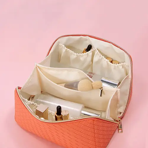 Bearky Nice Durable Cheap Price Premium Casual Pu Leather for Daily Use Portable Storage Makeup Bag